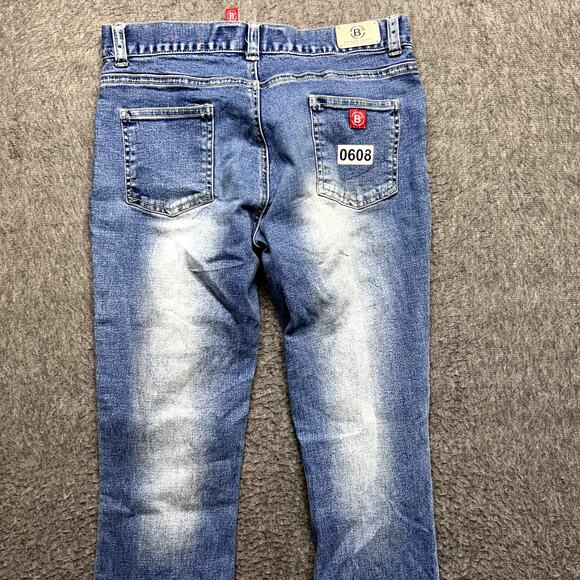 Bongo Jeans Women’s Size 1 Blue Bootcut Stretch Denim Whiskered Distressed - Picture 5 of 16